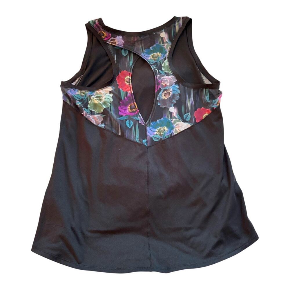 Calia Carrie Underwood Active Tank - Black/Floral Open Back - XL - Like New